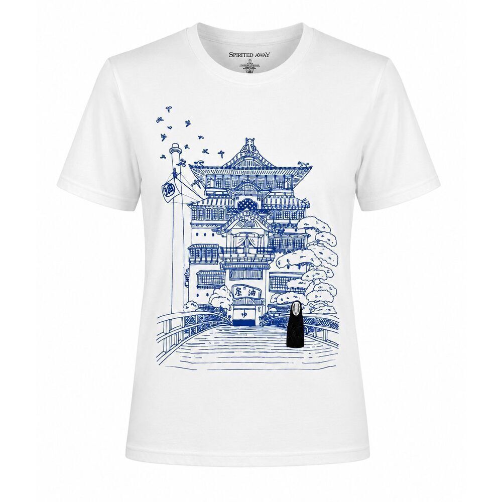 Spirited Away Studio Ghibli Spirited Away Bathhouse No Face T-Shirt Unisex S Y2K